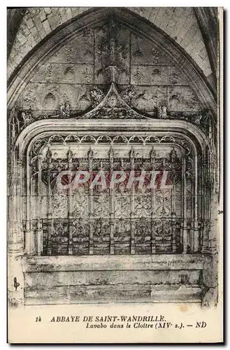 Cartes postales Abbaye De Saint Wandrille Lavabo Dans Le Cloitre