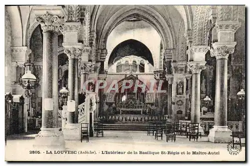 Ansichtskarte AK La Louvesc L&#39Interieur De La Basilique St Regis Et Le Maitre Autel