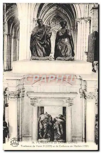 Ansichtskarte AK L&#39Abbaye De St Denis Tombeaux de Henri II et de Catherine de Medicis