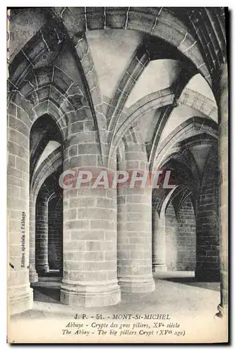 Ansichtskarte AK Mont St Michel Abbaye Crypte Des Gros Piliers