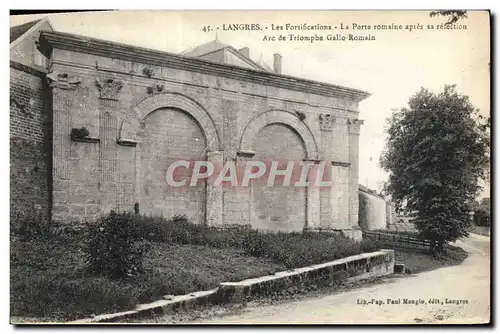 Ansichtskarte AK Langres Les Fortification La Porte Romaine Apres Sa refection