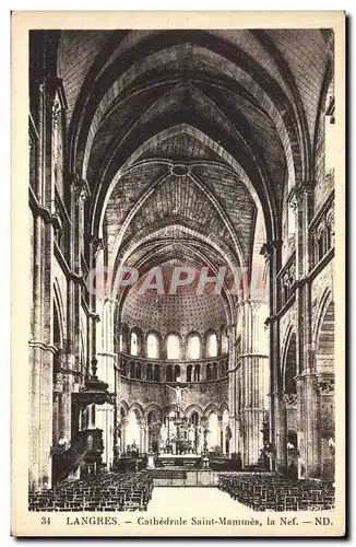 Cartes postales Langres Cathedrale Saint Mammes La Nef
