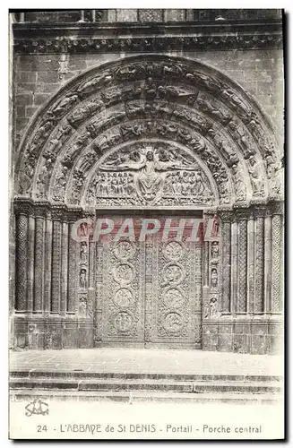 Ansichtskarte AK Abbaye De St Denis Portail Porche Central