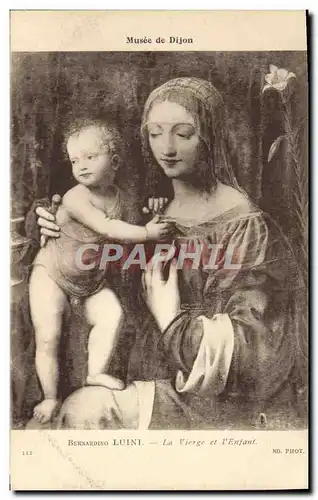 Cartes postales Musee De Dijon Bernardino Luini La vierge et l&#39enfant