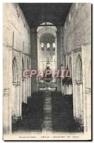 Cartes postales Selles Sur Cher L&#39Eglise Grande Nef