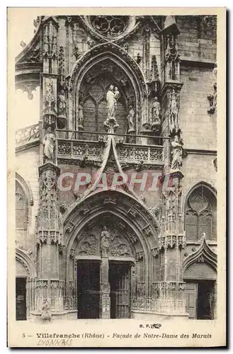 Cartes postales Villefranche Facade De Notre Dame Des Marais