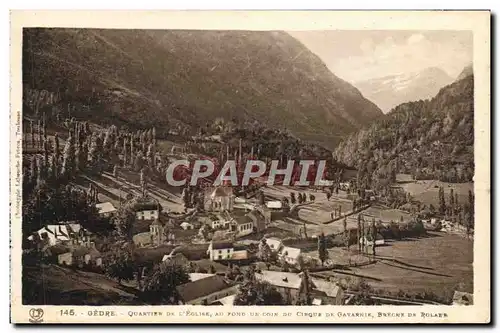 Cartes postales Gedre Quartier De L&#39Eglise Au Fond Gavarnie Breche de Gavarnie