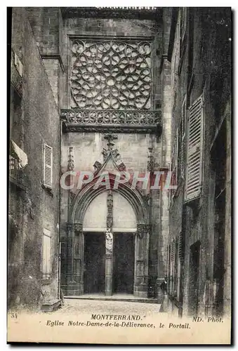 Cartes postales Montferrand Eglise Notre Dame De La Delivrance Le portail