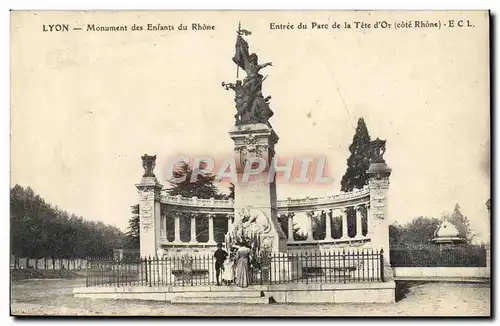 Cartes postales Lyon Monument Des Enfants Du Rhone Entree du Parc de la Tete d&#39Or