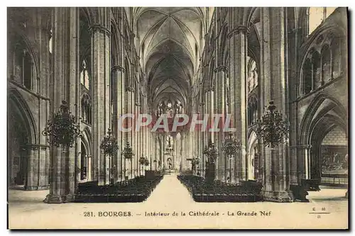 Ansichtskarte AK Bourges Interieur De La Cathedrale La grande nef