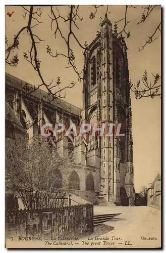 Ansichtskarte AK Bourges La Cathedrale La Grande tour