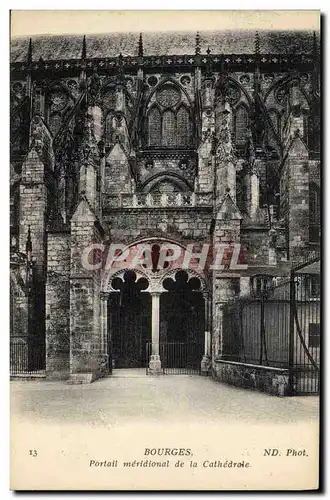 Ansichtskarte AK Bourges Portail Meridional De La Cathedrale