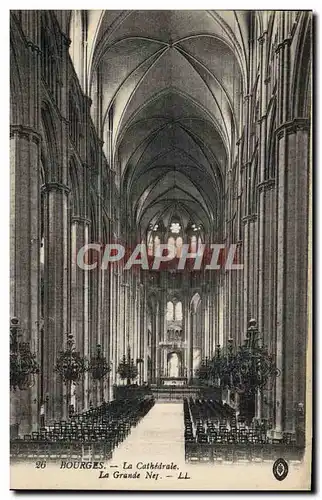 Ansichtskarte AK Bourges La Cathedrale La Grande nef