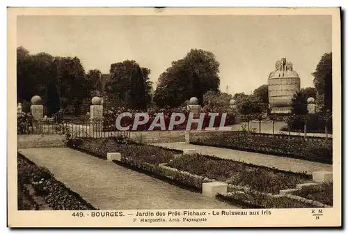 Ansichtskarte AK Bourges Jardin Des Pres Fichaux Le Ruisseau aux Iris