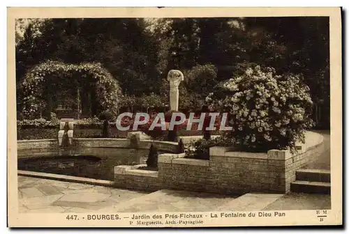 Cartes postales Bourges Jardin Des Pres Fichaux La fontaine du Dieu Pan