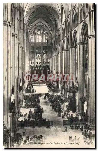 Cartes postales Bourges Cathedrale Grande nef