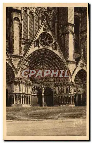 Cartes postales Bourges La Cathedrale Porche Central