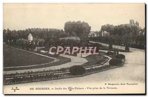 Cartes postales Bourges Jardin Des Pres Fichaux Vue Prise De La Terrasse