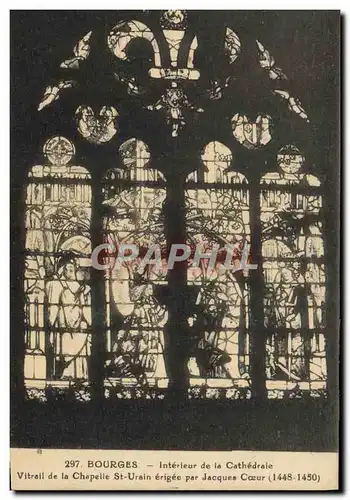 Cartes postales Bourges Interieur De La Cathedrale Vitrail De La Chapelle St Urbain par Jacques Coeur