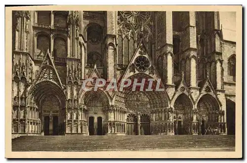 Cartes postales Bourges La Cathedrale Les Cinq Portails de la Facade