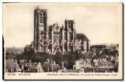 Ansichtskarte AK Bourges Panorama vers La Cathedrale vue prise du Palais Jacques Coeur