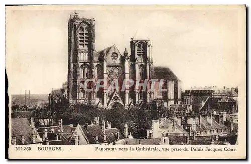 Cartes postales Bourges Panorama vers La Cathedrale vue prise du Palais Jacques Coeur
