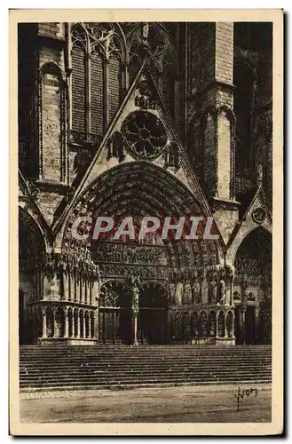 Cartes postales Bourges La Cathedrale Porche Central