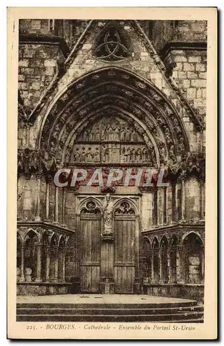 Ansichtskarte AK Bourges Cathedrale Ensemble du Portail St Ursin