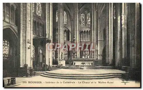 Cartes postales Bourges Interieur de la Cathedrale Le Choeur et le Maitre Autel