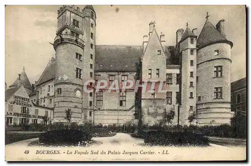 Cartes postales Bourges La Facade Sud du Palais Jacques Cartier