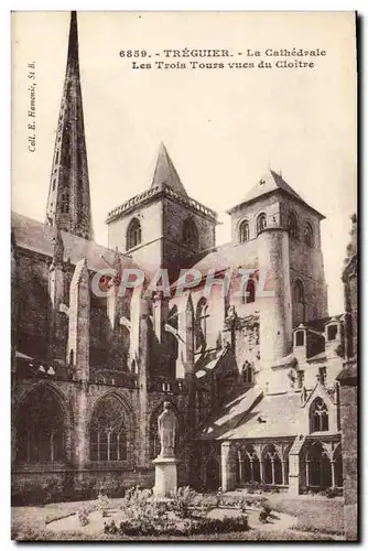 Cartes postales Treguier La Cathedrale Les Trois Tours vues du Cloitre