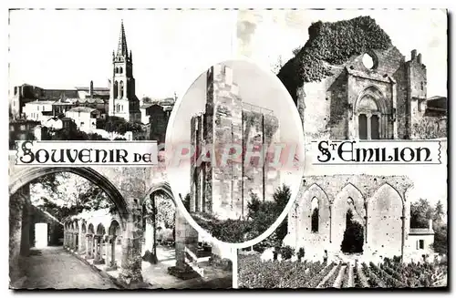 Cartes postales moderne St Emilion Le Clocher Chapelle des Cordeliers Donjon du Chateau du Roi