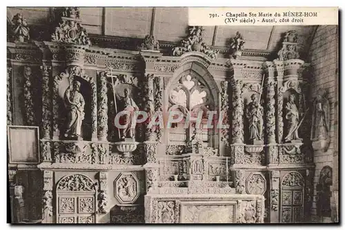 Cartes postales Chapelle Ste Marie du Menez Hom Autel Cote Droit