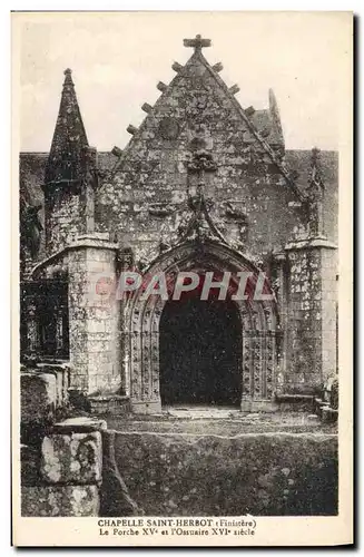 Cartes postales Chapelle Saint Herbot Le Porche XV et I&#39Ossuaire XVI Siecle