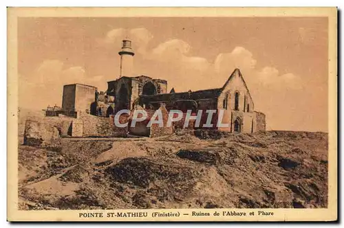 Ansichtskarte AK Pointe Saint Mathieu Ruines de l&#39Abbaye et Phare