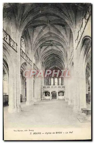 Cartes postales Bourg Eglise de Brou La Nef