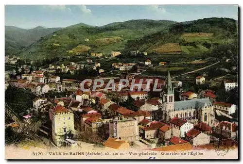 Cartes postales Vals Les Bains Vue Generale Quartier de l&#39Eglise