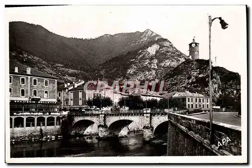 Moderne Karte Tarascon Sur Ariege Le Castella et le Pont sur l&#39Ariege