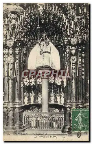 Cartes postales Chartres la Cathedrale La Vierge Du Pilier