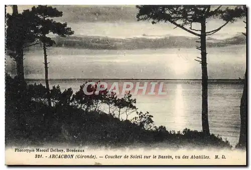 Ansichtskarte AK Arcachon Coucher De Soleil Sur Le Bassin Vu Des Abatilles