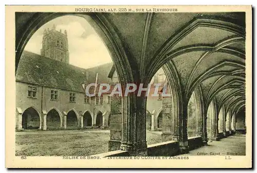 Cartes postales Bourg Eglise De Brou Interieur Du Cloitre Et Arcades