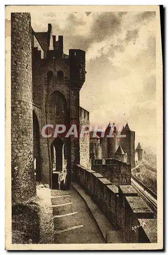 Cartes postales Carcassonne Les Defenses Exterieures Et Avant Portes Du Chateau