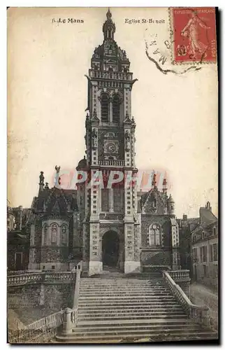 Cartes postales Le Mans Eglise St Benoit