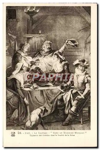 Cartes postales Pau Le Chateau Chez Le Meunier Michat Tapisserie des Gobelins