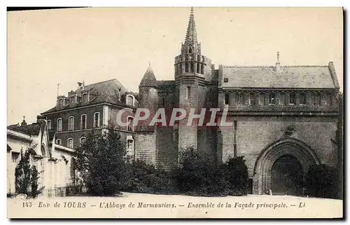 Ansichtskarte AK Tours L&#39Abbaye De Marmoutiers Ensemble De La Facade Principale