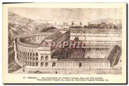 Cartes postales Orange Vue D'Ensemble Du Theatre Antique Dans Son Etat Primitif