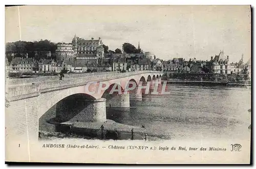 Cartes postales Amboise Chateau Logis Du Roi Tour des Minimes