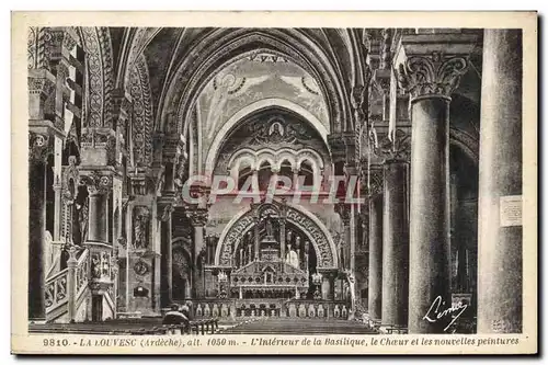 Ansichtskarte AK La Louvesc L&#39Interieur De La Basilique le choeur et les nouvelles peintures