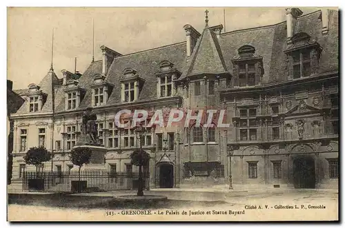 Cartes postales Grenoble Le Palais De Justice Et Statue Bayard