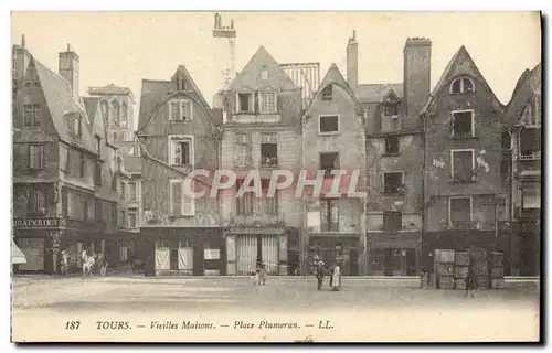 Cartes postales Tours Vieilles Maisons Place Plumeran